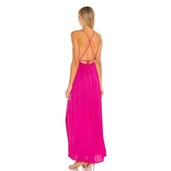 Indah River Pink Sleeveless Tie Back Maxi Dress Women's Size S/M - Picture 8 of 14